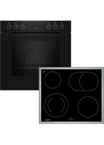 Neff, Elektro-Herd-Set &raquo;E1CCD2AK3&laquo; EasyClean, Schwarz, LED-Display: kontrastreich und gut lesbar