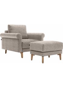 Creation BY ROLF BENZ, Sessel &raquo;CR.450, Designsessel, Loungesessel&laquo; modern Landhaus, mit tollem Sitzkomfort, Breite 88 cm, Fu&szlig; Nussbaum, graubeige / 