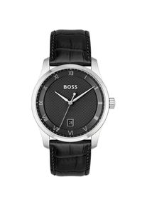 BOSS, Herren, Quarzuhr &raquo;PRINCIPLE&laquo; Herrenuhr, Armbanduhr, Datum, Lederarmband, schwarz-schwarz, schwarz-schwarz, Schicke Herrenarmbanduhr