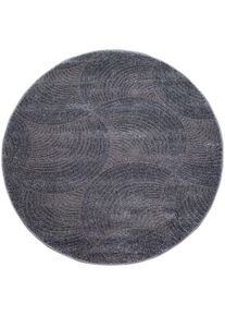 Carpet City , Teppich »Friseé-Teppich FANCY 647« rechteckig 12 mm Höhe Kurzflor,3D-Optik, Kreisförmiges Muster, Wohnzimmer, Schlafzimmer , Grau ,...