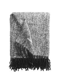 Tom Tailor HOME, Plaid &raquo;Wooly Herringbone&laquo; mit Fischgratmuster, Kuscheldecke, anthrazit/grau, Polyacryl, B/L: 130 cm x 170 cm, anthrazit/grau