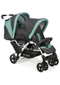 CHIC 4 BABY CHIC4BABY , Geschwisterwagen »Duo, melange mint«, mit feststellbaren Doppelschwenk-Vorderrädern , Melange mint