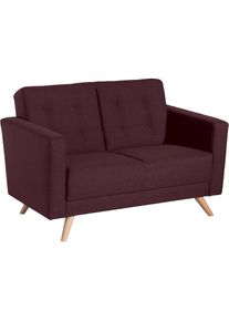 Max Winzer , 2-Sitzer »Julius zeitlos, elegant im skandinavischen Stil, mit hohem Sitzkomfort« mit Knopfheftung, Retro, schmale Armlehnen, Breite...