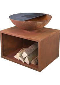 Buschbeck , Holzkohlegrill »Planchagrill Rubigo rostoptik«, BxH: 70x70cm , rost