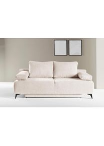WERK2 , Schlafsofa »Viktoria mit Komfortsitz- und Liegehöhe, Breite 200cm, «, bequemes 2-Sitzer Schlafcouch mit Bettkasten , beige