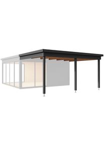 Lasita Maja, Gartenhaus-Anbaudach &raquo;DOMEO 5 DACHVERL&Auml;NGERUNG CARBONGRAU&laquo;, Carbongrau, Holzwerkstoff, Carbongrau