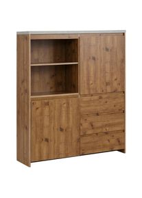 Home Affaire , Highboard »Maribo«, Stauraumschrank im modernen Landhaus-Stil, Breite 125 cm , naturfarben