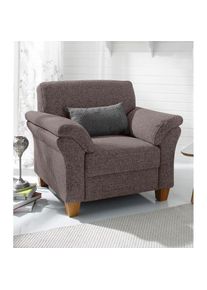 Home Affaire, Sessel &raquo;Borkum&laquo; mit Federkern, braun, Struktur (100% Polyester);Luxus-Microfaser ALTARA NUBUCK (100% Polyester);MELROSE (100% Polyester)
