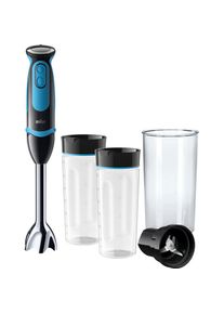 Braun , Stabmixer »MQ 5252 BKBL MultiQuick 5 Vario«, 1000 W, mit Smoothie2Go Funktion und EasyClick System, Schwarz/Blau , schwarz/blau