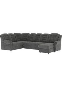 Home Affaire, Wohnlandschaft &raquo;Boston U-Form&laquo; mit hoher R&uuml;ckenlehne, wahlweise mit Bettfunktion & Stauraum, Anthracite, 100% Polyester, B/H/T: 333 cm x