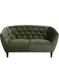 ACTONA GROUP , 2-Sitzer »Ria Sofa, Couch, Doppelsofa, Loveseat, «, Samtstoff, Massivholz-Beine, Taschenfederkern, Tufting, mit Armlehnen , Waldgrün