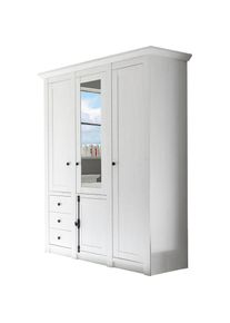 Home Affaire , Kleiderschrank »California Landhaus Wäscheschrank mit Spiegel, 147 oder 236cm breit« INKLUSIVE komplette Innenausstattung, mit...