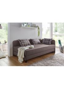 Maintal, G&auml;stebett mit Umbau und Bettkasten, taupe + taupe, Holzwerkstoff, Struktur Holzwerkstoff, taupe + taupe