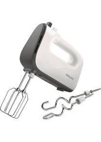 Philips , Handmixer »HR3741/00«, 450 W, 5 Geschwindigkeiten plus Turbo, inkl. Quirle und Knethaken , Weiß/Kaschmirgrau