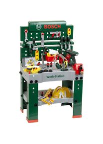 klein , Spielwerkbank »BOSCH-Workstation Mega, mit Handwerker Set«, mit BOSCH Akkuschrauber; Made in Germany , bunt