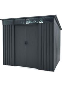 Pergart, Ger&auml;tehaus &raquo;L&uuml;beck 89&laquo; Metall, mit Pultdach und Lichtband, anthrazit matt, anthrazit, Metall, anthrazit