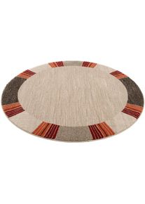 OCI DIE TEPPICHMARKE, Teppich &raquo;CASTLE FLORA&laquo; rund 20 mm H&ouml;he Wohnzimmer, braun/beige/dunkel, Polypropylen (PP), &Oslash; 160 cm 1 Stk. -20 mm, braun/beige/