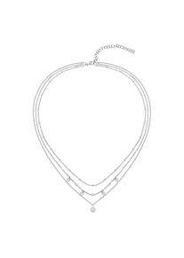 BOSS, Damen, Kette mit Anh&auml;nger &raquo;Schmuck Edelstahl Halsschmuck Ankerkette IRIS&laquo; mit Glasstein, edelstahlfarben-kristallwei&szlig;, edelstahlfarben-