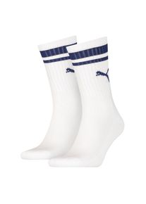 Puma , Socken »UNISEX HERITAGE CREW SOCK«, (2 Paar), Komfort-Passform, gepolsterte Sohle , white / blue , 35-38 , 35-38 , Socke von Puma