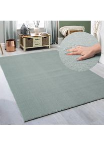 my home , Teppich »Arabell, Kunstfellteppich«, rechteckig, 16 mm Höhe, flauschig, kuschelig, Felloptik, Anti-Rutsch-Unterseite, Waschbar , blue ,...