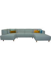 Andas , Wohnlandschaft »Maroon U-Form«, in skandinavischem Design, mit losen Kissen , petrol