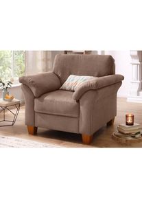 Home Affaire, Sessel &raquo;Borkum&laquo; mit Federkern, braun, Struktur (100% Polyester);Luxus-Microfaser ALTARA NUBUCK (100% Polyester);MELROSE (100% Polyester)