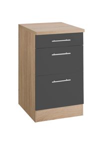 Optifit, Unterschrank &raquo;Kalmar&laquo;, Breite 50 cm, anthrazit, Eiche-hell s&auml;gerau -B/H/T: 50 cm x 85 cm x 60 cm, anthrazit