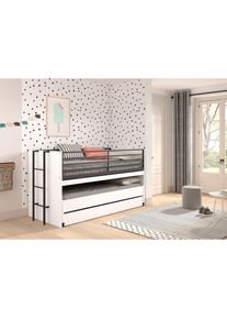 Home Affaire, Etagenbett &raquo;praktisches Etagenbett mit viel Funktion, 2 Dekore zur Wahl&laquo; B/H/T ca. 219x114x98cm, Metall Leiter und Absturzschutz in 