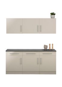 Wiho-K&uuml;chen wiho K&uuml;chen, K&uuml;che &raquo;Cali&laquo; ohne E-Ger&auml;te, Breite 180 cm, K&uuml;che: natur + Front: Cashmere + Korpus: cashmerefarben + Arbeitsplatte: Granit Grau, B/H/T: 