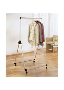 Ruco, Kleiderst&auml;nder Aluminium/Kunststoff, h&ouml;henverstellbar, fahrbar, aluminiumfarben/schwarz, Aluminium, Kunststoff, aluminiumfarben/schwarz