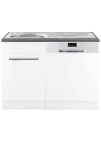KOCHSTATION , Spülenschrank »KS-Tulsa«, 110 cm breit, inkl. Tür/Sockel für Einbaugeschirrspüler, Metallgriff , weiß Hochglanz