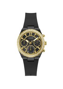 Guess , Multifunktionsuhr »DIANA«, Armbanduhr, Quarzuhr, Damenuhr, Silikonarmband , schwarz , Geschmackvolle Multifunktionsuhr für Damen