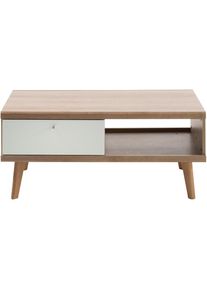 Andas , Couchtisch »Merle«, Scandi Design, Höhe 46 cm , eiche Riviera/weiß