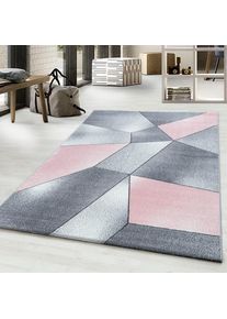 Ayyildiz Teppiche, Teppich &raquo;Beta 1120&laquo; rechteckig 11 mm H&ouml;he auch als L&auml;ufer, Kurzflor, Wohnzimmer, pink/grau, Kunstfaser, B : 140 cm 1 Stk. -11 mm, 