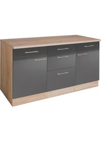 Optifit, Unterschrank &raquo;Kalmar&laquo;, Breite 150 cm, anthrazit, Eiche-hell s&auml;gerau -B/H/T: 150 cm x 85 cm x 60 cm, anthrazit
