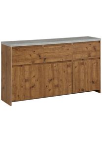 Home Affaire , Highboard »Maribo«, Kommode im modernen Landhaus-Stil, mit Betontopplatte, Breite 140 cm , naturfarben