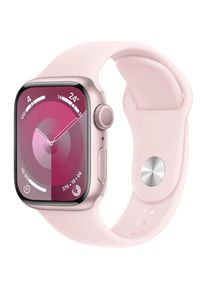 Apple , Smartwatch »Watch Series 9 Aluminium«, (4,1 cm / 1,69 Zoll), Watch OS 10, Sport Band , Rosa/Rosa , die Smartwatch kann nur mit einem IPhone...