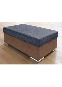 Collection AB, Hocker &raquo;John&laquo; Frei im Raum stellbar, wahlweise mit Federkern, braun/blau, B/H/T: 100 cm x 40 cm x 70 cm, braun/blau