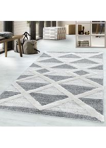 Ayyildiz Teppiche , Teppich »PISA 4709« rechteckig 20 mm Höhe Läufer, auch rund, Hoch Tief Struktur, Wohnzimmer, Schlafzimmer , grau ,...