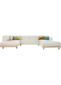 Andas , Wohnlandschaft »Maroon U-Form«, in skandinavischem Design, mit losen Kissen , beige