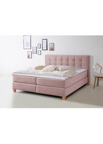 Home Affaire, Boxspringbett &raquo;Moulay&laquo; inkl. Topper, in 3 H&auml;rtegraden, TFK auch in H&auml;rtegrad 4, flieder, Samtstoff, flieder