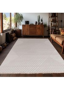 Ayyildiz Teppiche, Teppich &raquo;SAHARA 1115&laquo; rechteckig 12 mm H&ouml;he L&auml;ufer / Pflegeleicht / Strapazierf&auml;hig / Trend Colors/ Wohnzimmer, BEIGE, Polypropylen