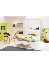 Priess, Schrankbett &raquo;Ancona&laquo; mit Regal und LED-Beleuchtung, wei&szlig;, LED-Beleuchtung Lattenrost, wei&szlig;