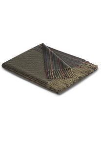 Biederlack, Plaid &raquo;Essence&laquo; federleicht mit au&szlig;ergew&ouml;hnlichem Dessin, khaki, Baumwolle, Polyester, B/L: 140 cm x 190 cm, khaki