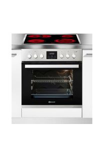 Bauknecht, Elektro-Herd-Set &raquo;HVS3 TH8V2 IN&laquo; mit 2-fach-Teleskopauszug Hydrolyse Set, PowerHei&szlig;luft, edelstahlfarben, Restw&auml;rmeanzeige