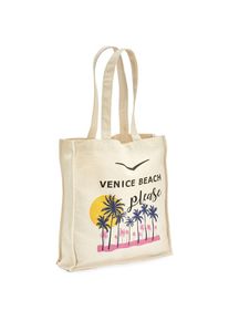 Venice Beach , Shopper, Strandtasche, Handtasche, Schultertasche, große Tasche, Tragetasche , beige