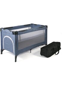 CHIC 4 BABY CHIC4BABY , Baby-Reisebett »Luxus, Jeans Blue«, inkl. Transporttasche , Grau