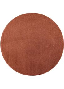 Paco Home , Teppich »Porto 890« rund 13 mm Höhe Kurzflor, Uni-Farben, ideal im Wohnzimmer & Schlafzimmer , kupfer , Obermaterial: 100% Polypropylen...