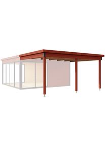 Lasita Maja, Gartenhaus-Anbaudach &raquo;DOMEO 5 DACHVERL&Auml;NGERUNG SCHWEDENROT&laquo;, Schwedenrot, Holzwerkstoff, Schwedenrot