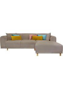 Andas , Ecksofa »Maroon L-Form« in skandinavischem Design, mit losen Kissen , beige